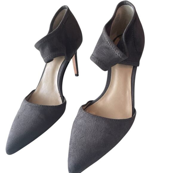 ANN TAYLOR Gray Suede Pointed Toe, Sz 6, Elegant, Career Chic - Picture 3 of 13